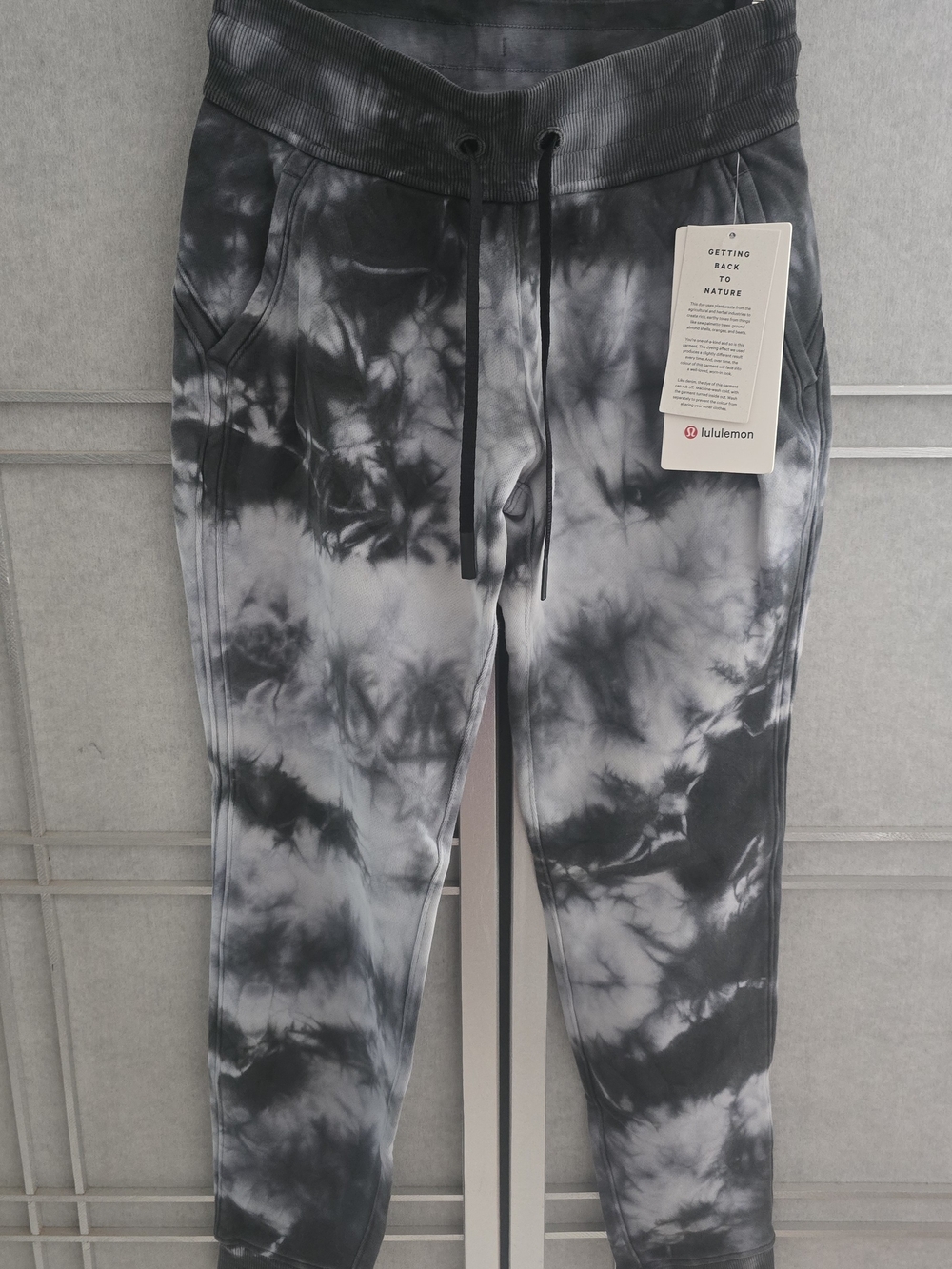 Lululemon Warm Down Black & Gray Tie-Dye Jogger Pants